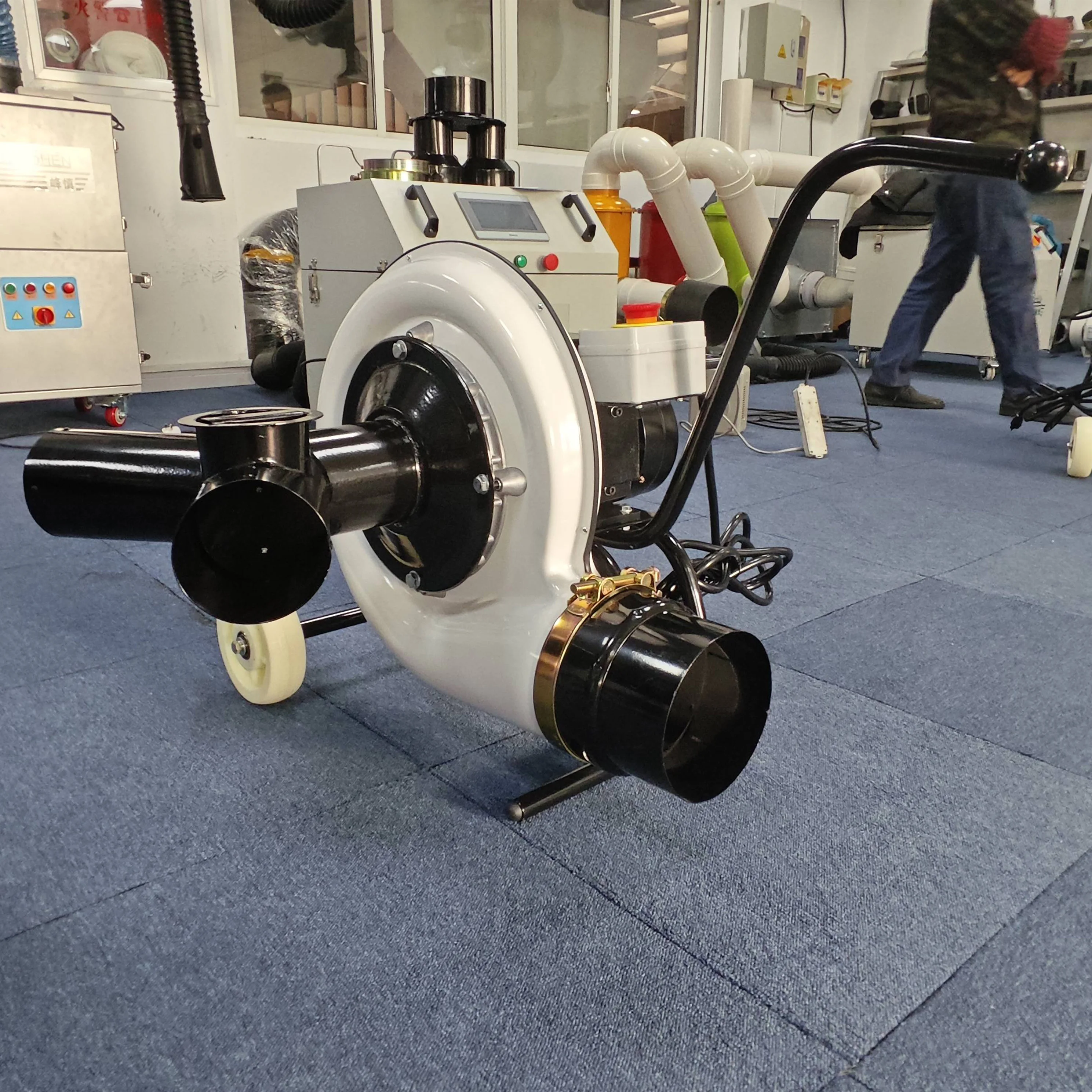 Professional portable switchable single and double exhaust device 220V/380V 0.75/1 low noise fan for garage