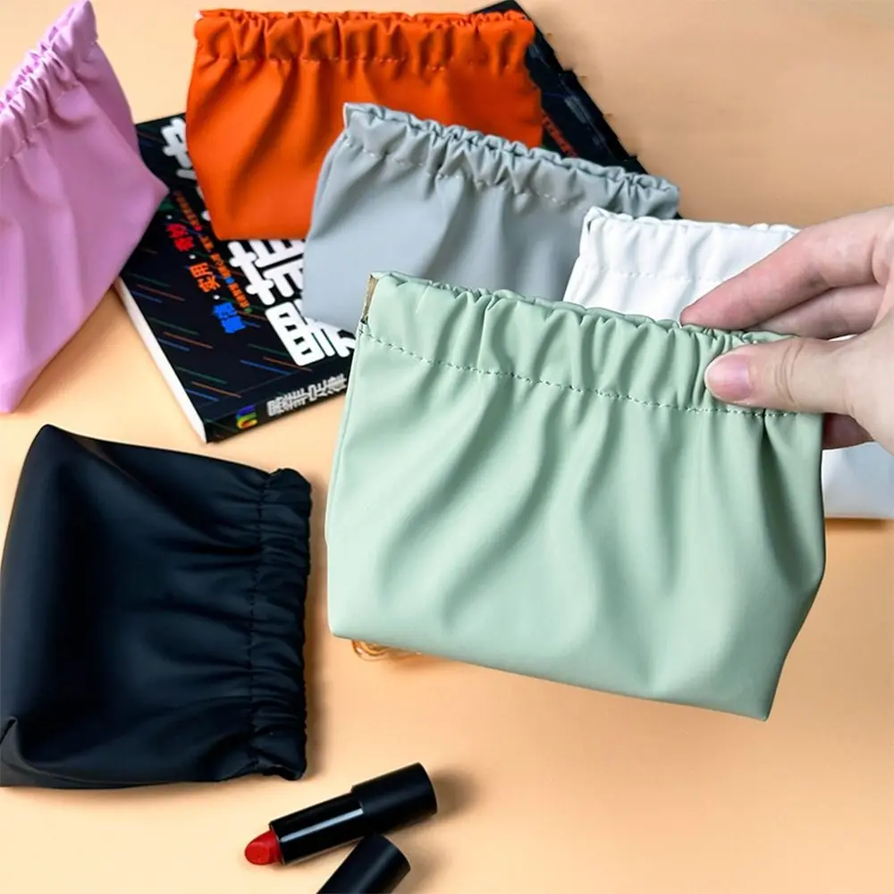 

Casual Korean Style Leaf Spring Bag Self-closing Storage Bag Small Item Bags Mini Solid Color Cosmetic Bag Girls