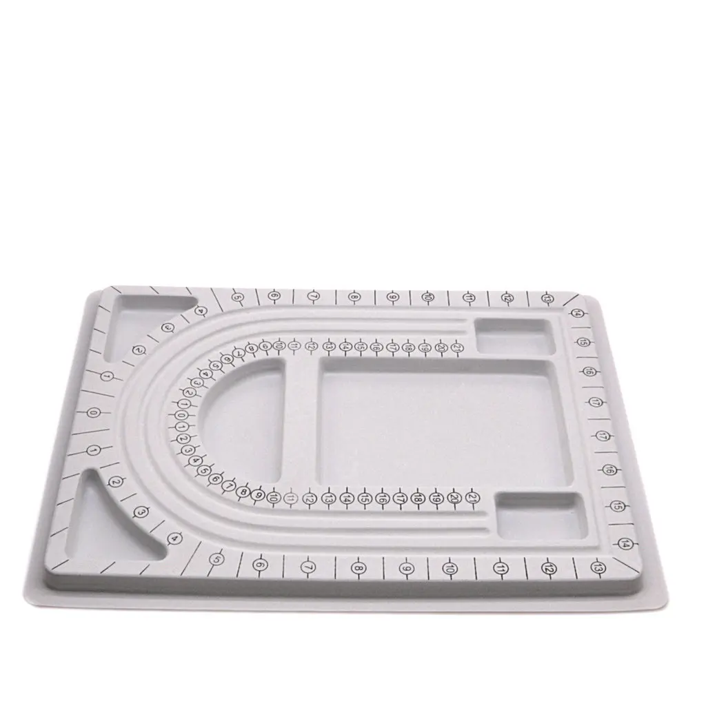 5pcs Rectangular Jewelry Suede Design Plates 330x240mm Pearl Pattern in Gray Yellow Pink - Plastic Crafting Supplies