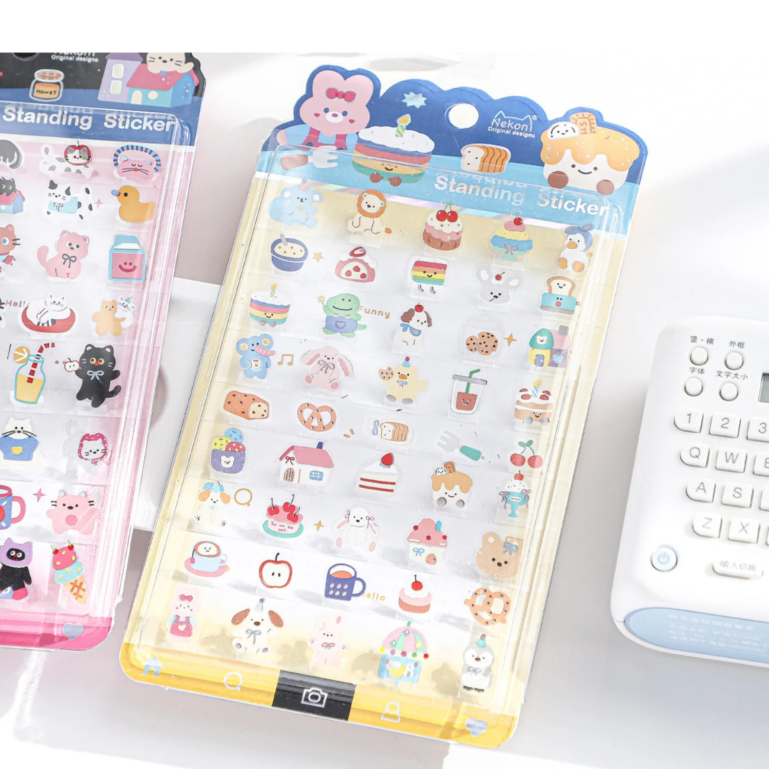 

NEKONI Happy Animals Cartoon 3D Standing Stickers Creative Scrapbooking Diy Journal Cute Stationery Sticker School Gift