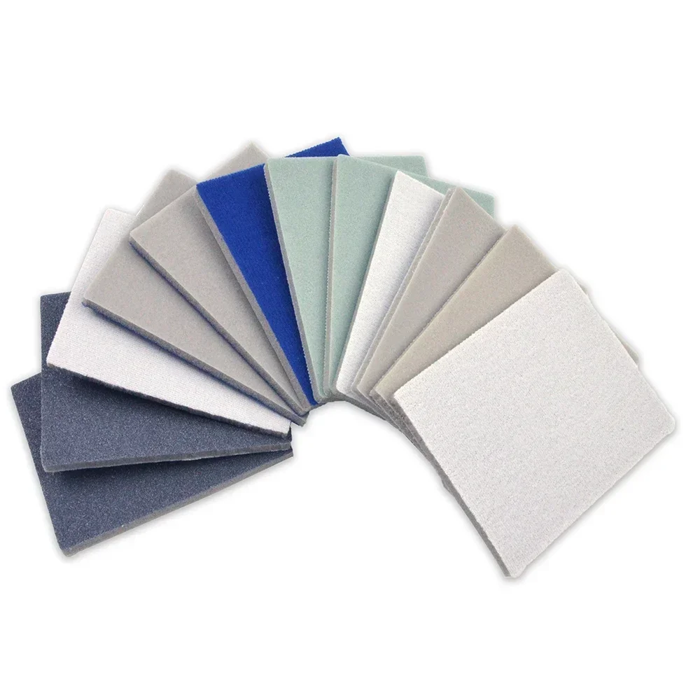 12pcs 75*100MM Sandpaper Sponge Pad For Mobile Phone Computer Case Polishing Foruse On Wet/ Dry Surfaces Sanding Paper