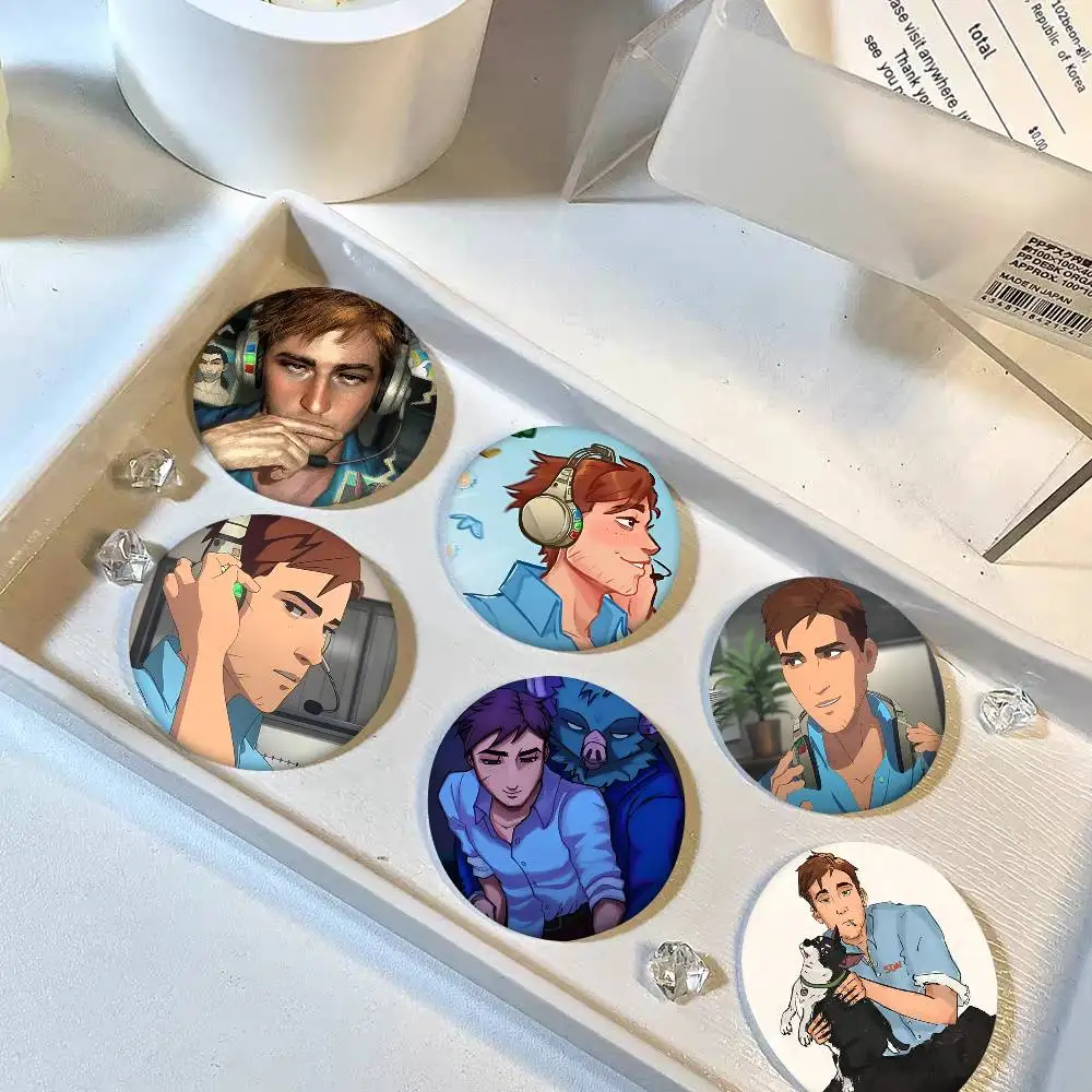 R-Robert R-Robertson D-Dispatch Round Badge Creative Brooch Clothing Backpack Accessories Lapel Pin