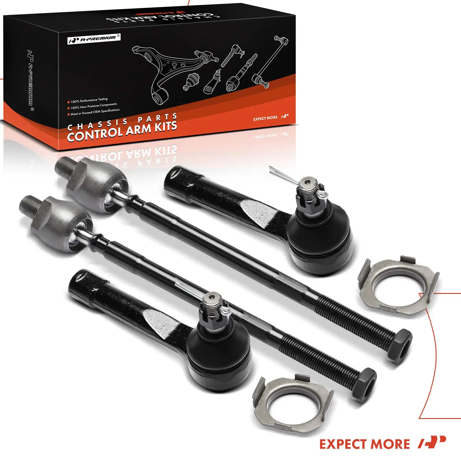 A-Premium 4Pcs Front Inner & Outer Tie Rod End for Nissan Maxima 1989 1990 1991 1992 1993 1994 V6 3.0L Sedan