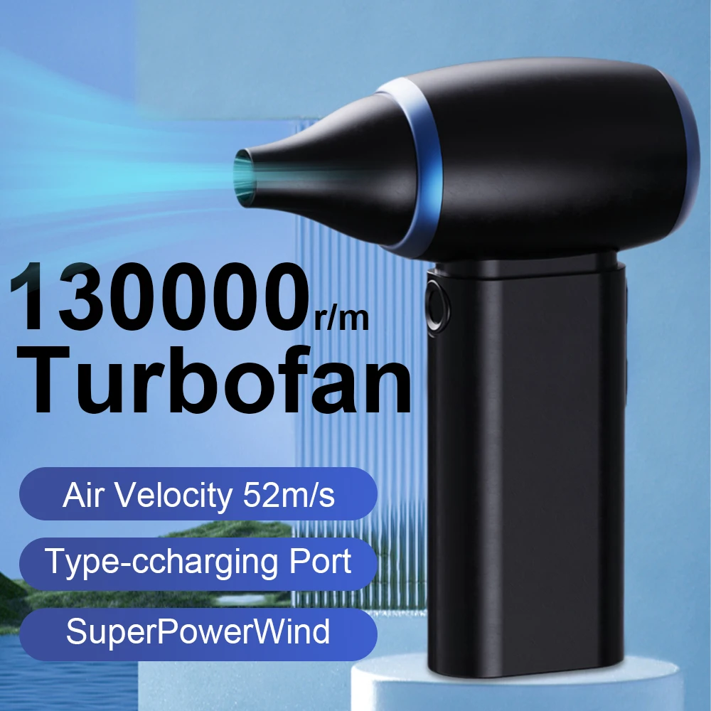 

Turbo Jet Fan Electric Air Blower 130000RPM Brushless Motor Turbo Violent Fan Rechargeable Powerful Dust Blower 5000mAh