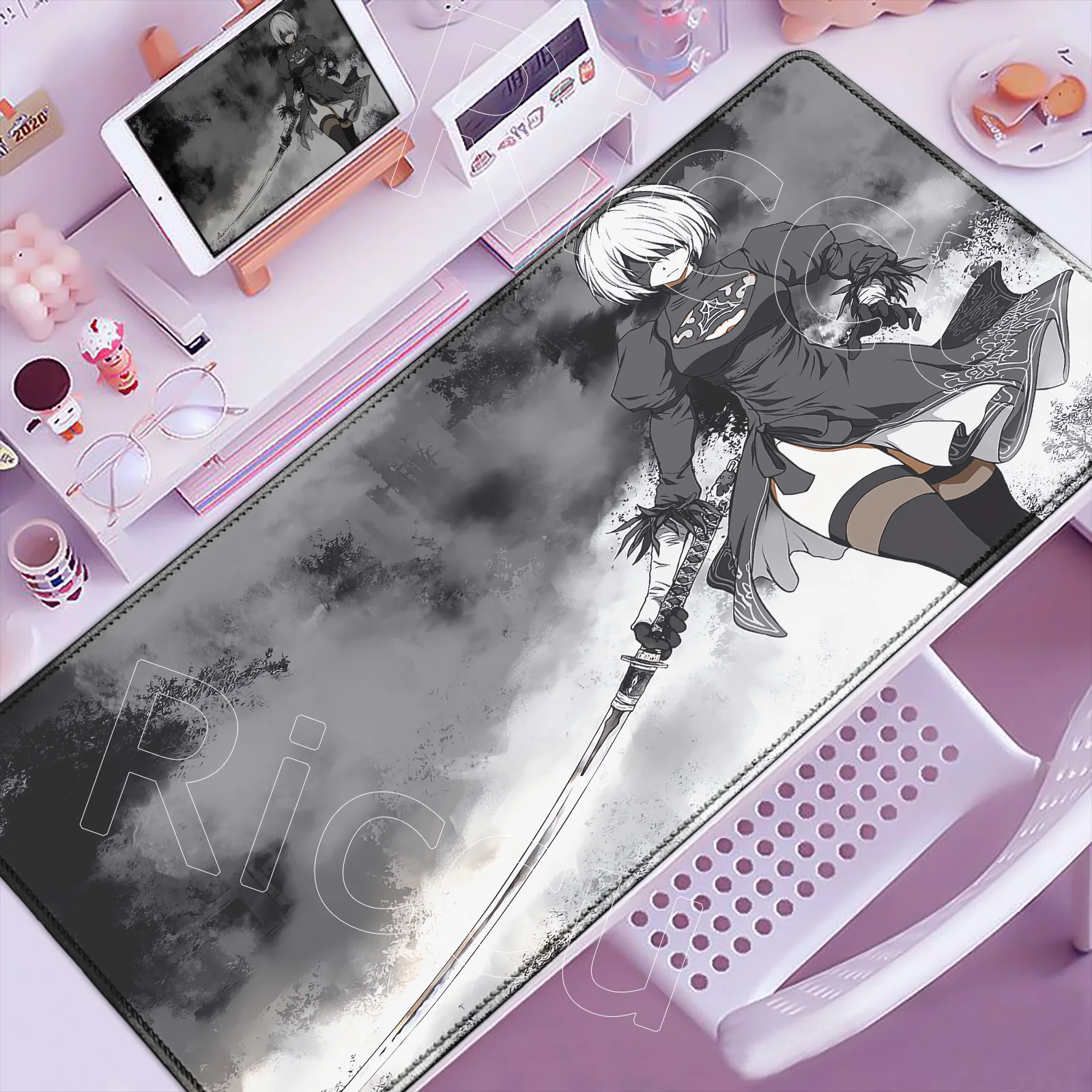 Anime HD Print Mouse Pad Nier Automata Large Gaming Mousepad Rubber Computer 2B Mouse Mat Gaming Lock Edge Accessories Non-slip