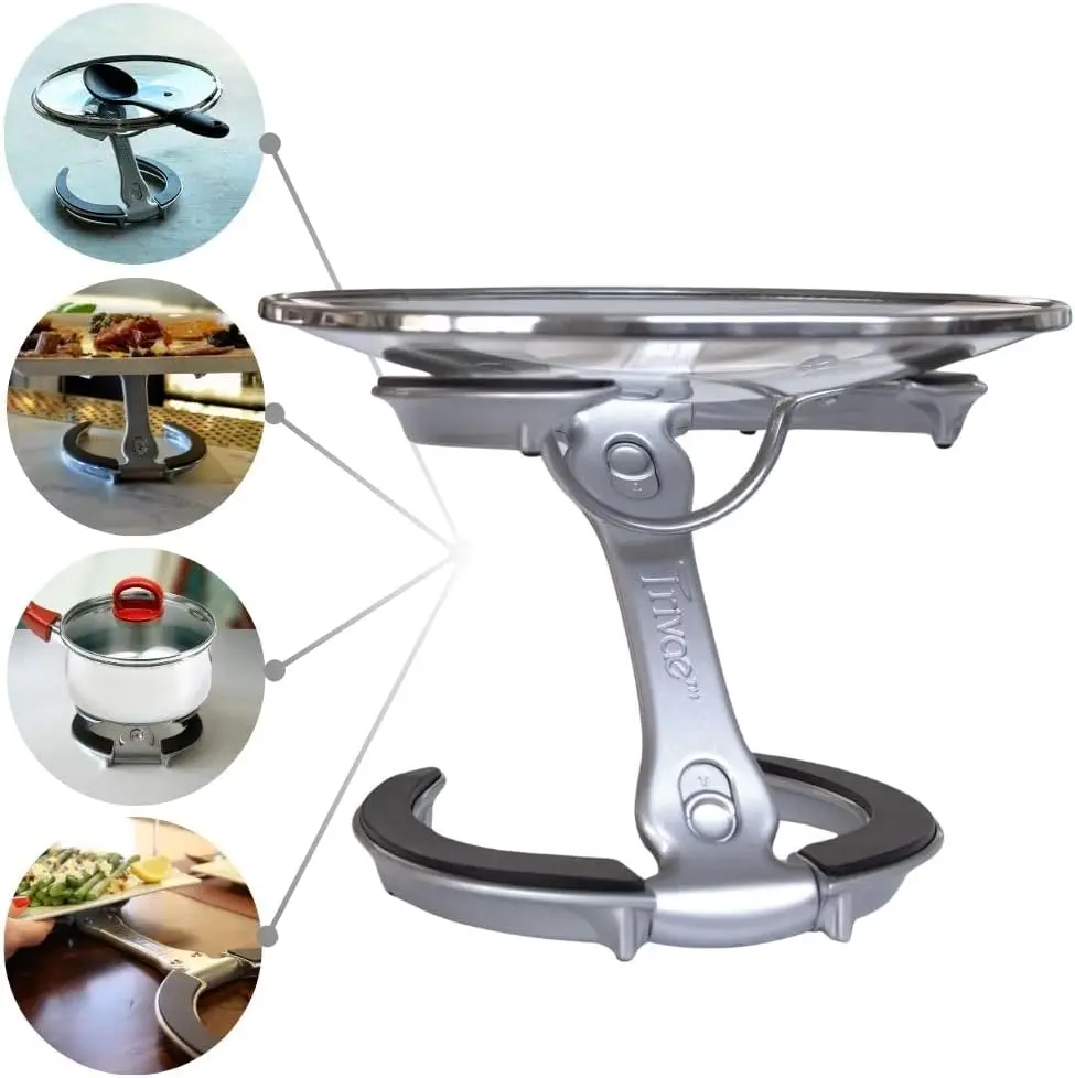 

4-in-1 Collapsible Pot Lid Holder & Trivet - Heat-Resistant, Space-Saving Kitchen Tool for Cooking and Serving