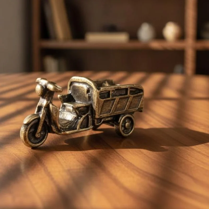 1/2/3/4/5Pcs Vintage Metal Three Wheeled Motorcycle Figurine Antique Finish Detailed Craft Home Decor Garden Ornament Collectio