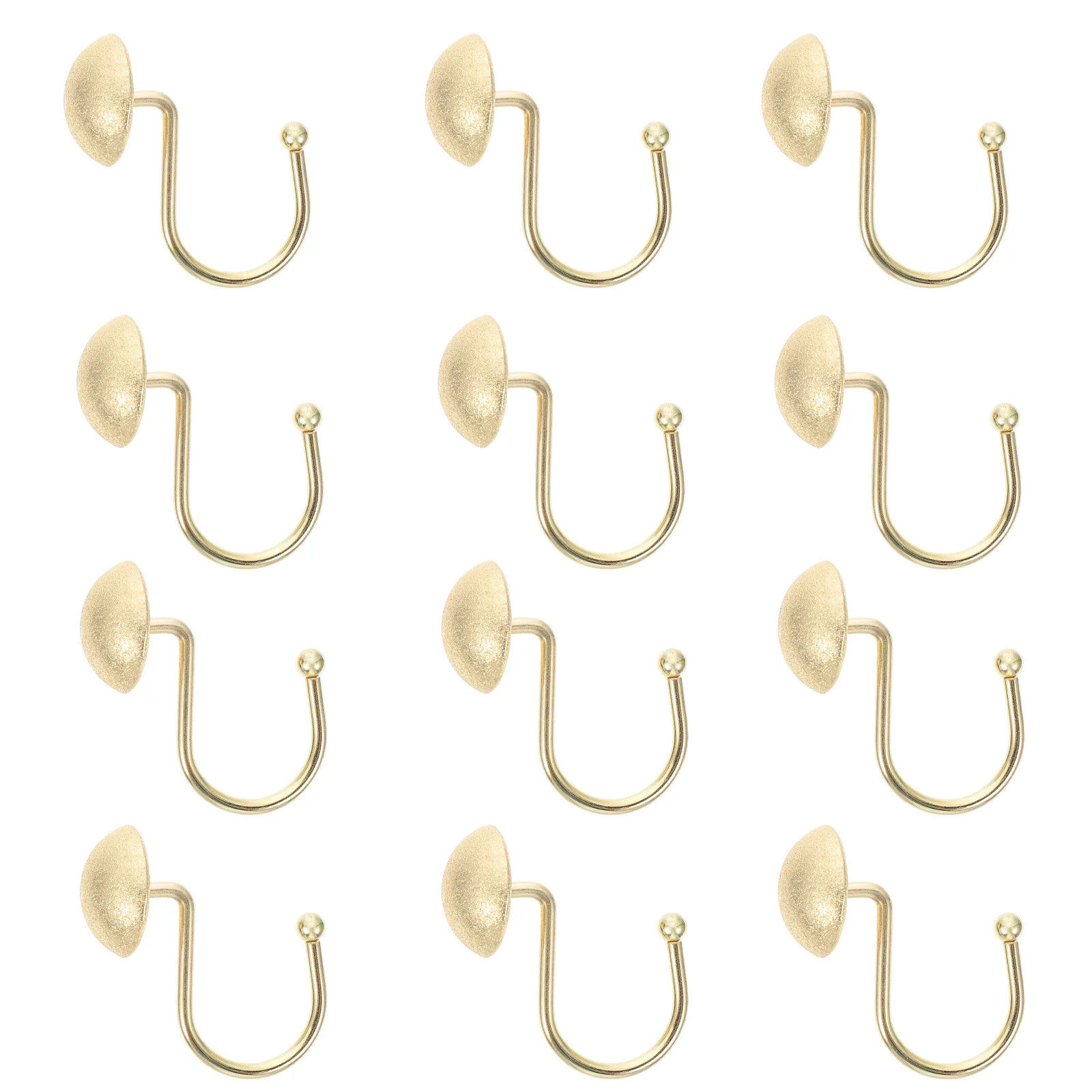 12 Pcs Curtain Hook Glide Shower Rings Hanging Hooks Half Round Coat Hangers Semicircle Rod Bathroom Iron