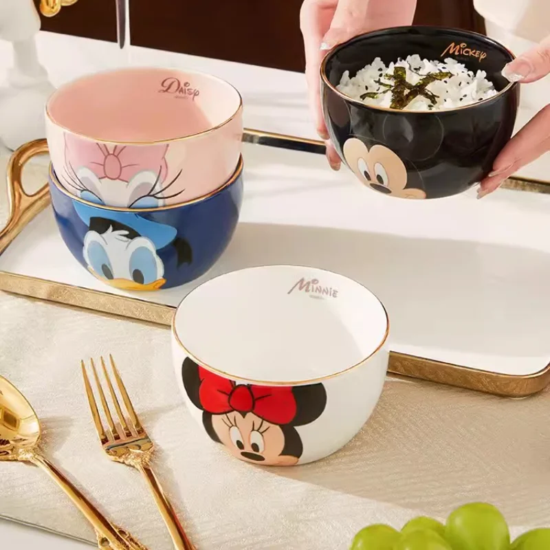 

Disney Mickey Mouse Minnie Donald Duck Home Cute Ceramic Large Bowl Soup Noodle Salad Bowl Single Tableware Ceramic Various Gift