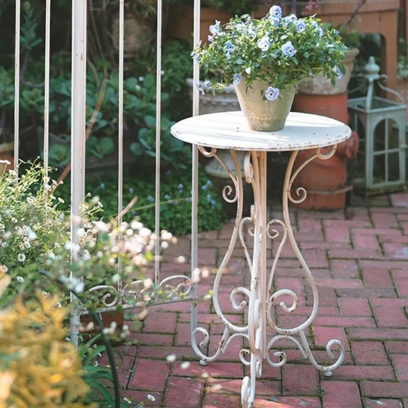 Metal Plant Shelves Retro Creative Exquisite Aesthetic Outdoor Gardens Flower Pots Stand Movable Outdoor Garden Decoration