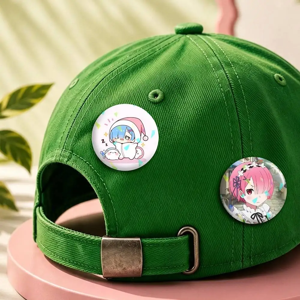 Rem x Ram ReZERO New Design Round Badge Pins Creative Pins Bag Decor Accessories Fan Collection Gifts for Friends