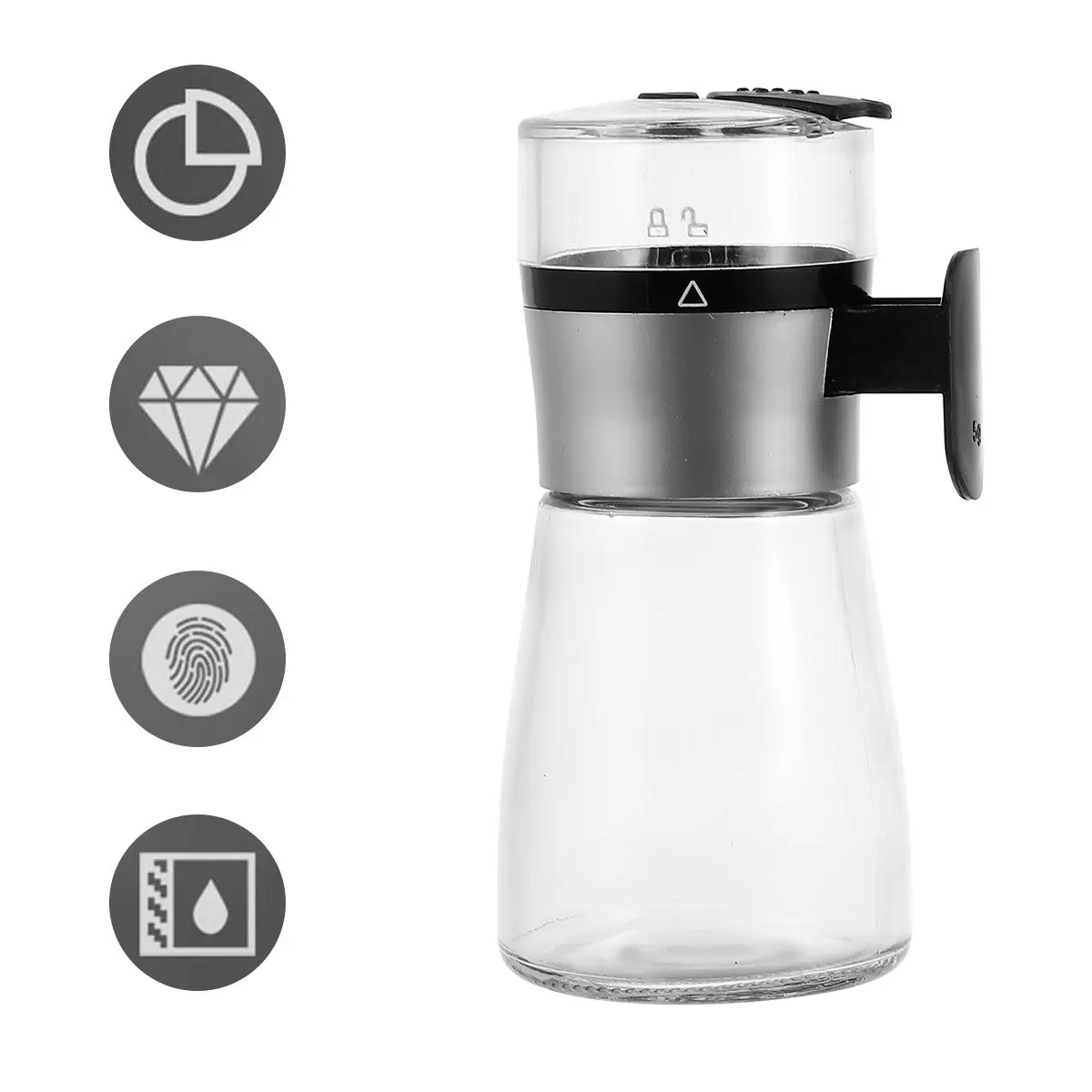 Glass Salt Bottle Kitchen Seasoning Jar Leak-Proof Airtight Food-Grade Condiment Container for Salt Pepper Spices Oil Vinegar