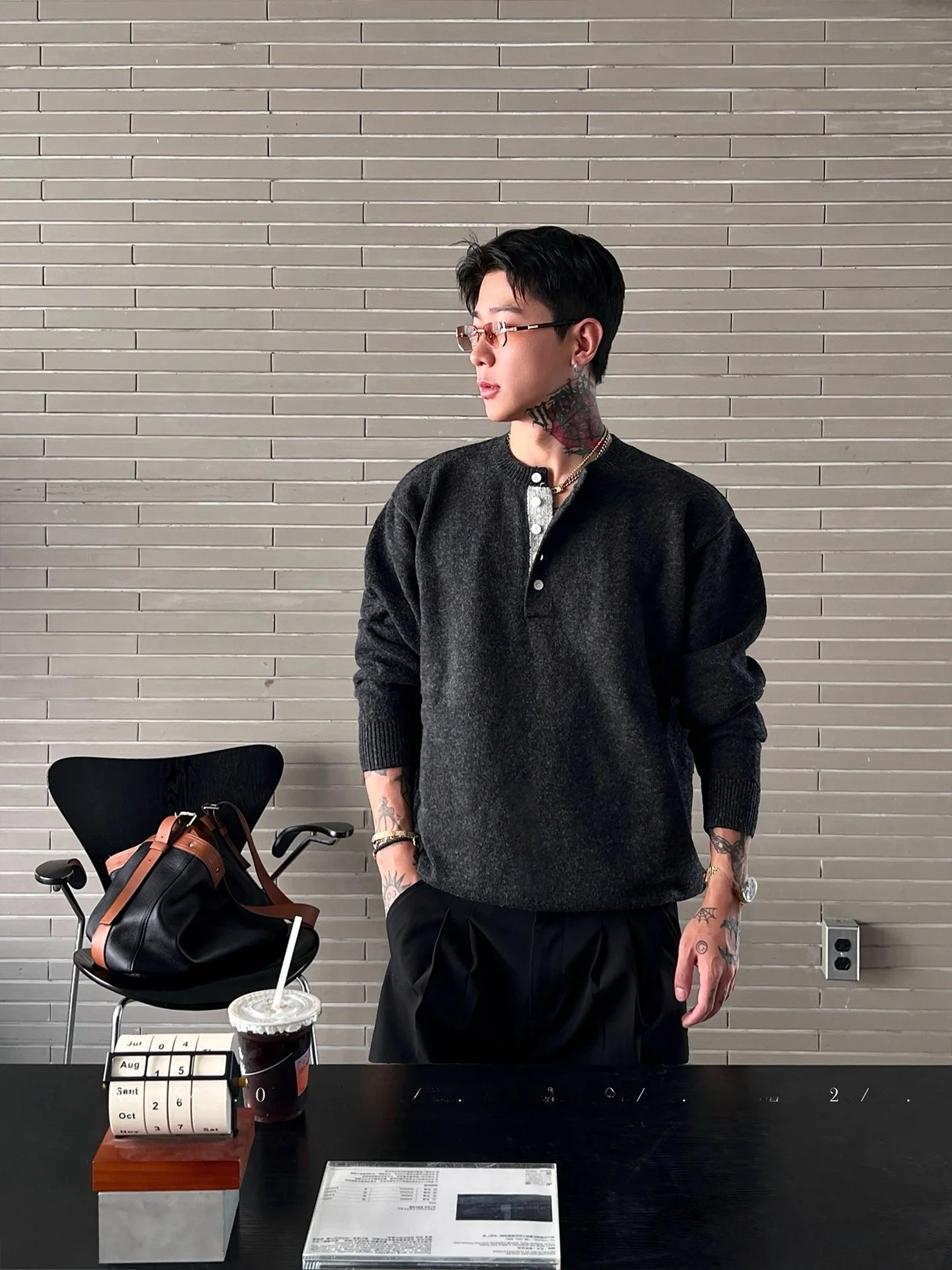 

OXFREAK повседневный цветной свитер с воротником Blo Генри для мужчин и женщин, осень-зима, теплый свободный вязаный джемпер, модный, удобный, из мягкой ткани