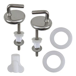 2Pcs Toilet For Seat Hinge No Noise Stainless Steel With Mounting Accessory Home Toilet Seat Hinges Bathroom Fixture