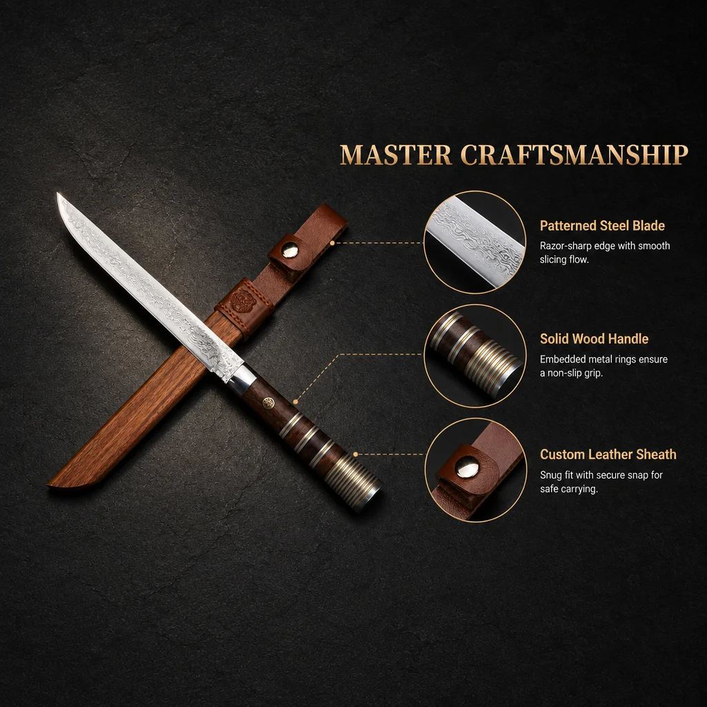 Hand Forged Japanese Kitchen Multi Functional Knife The Kitchen Knife Features Extremely Sharp Blades For Cutting Meat And Fruit