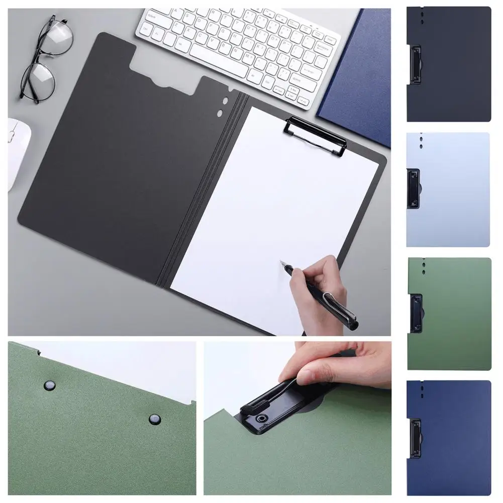 Great A4 Single Clip Documents Folder Binder Delicate Texture File Folder Multifunctional Office Supplies