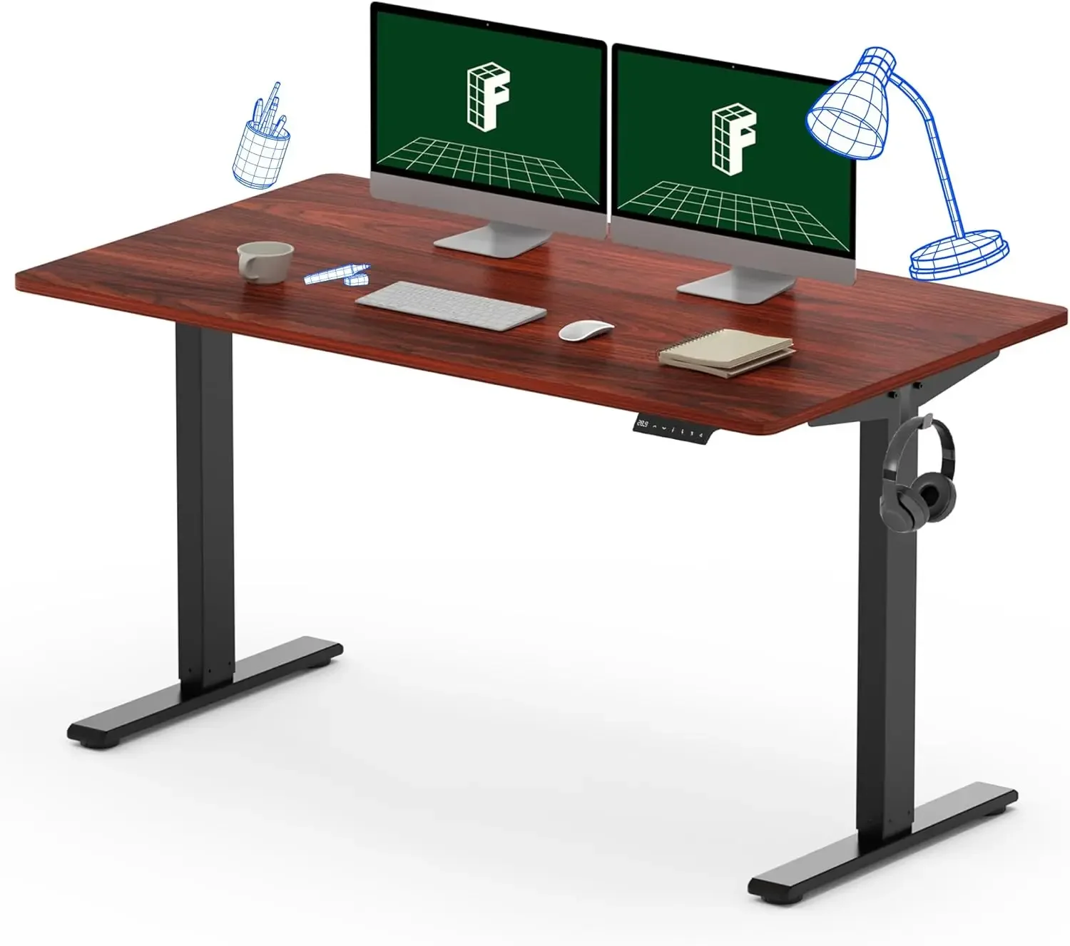 Standing Desk 55 x 28 Inches Whole-Piece Desktop Stand Up Desk Ergonomic Memory Controller Standing Height Adjustable Desk Top