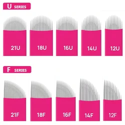 50pcs Microblading 0.16/0.18mm Tebori Blades Needles Tattoo needles Permanent Makeup Needle 12 14 16 18 21 Manual Eyebrow Blade
