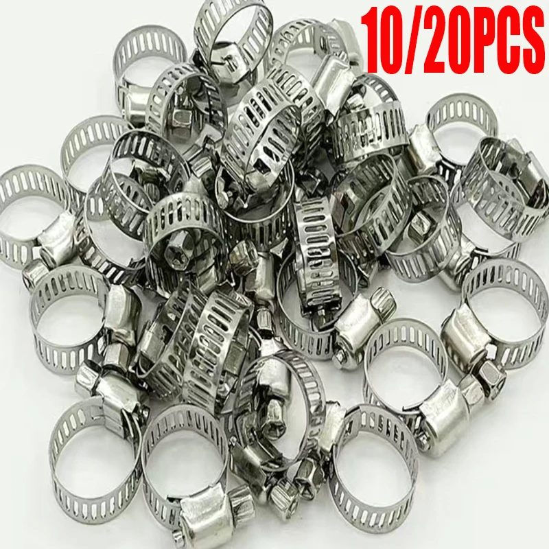 

10/20pcs Adjustable Stainless Steel Screw Band Hose Clamps Car Fuel Hose Clamps Pipe Clamp Worm Gear Clip Hose Clamp Plier Tools