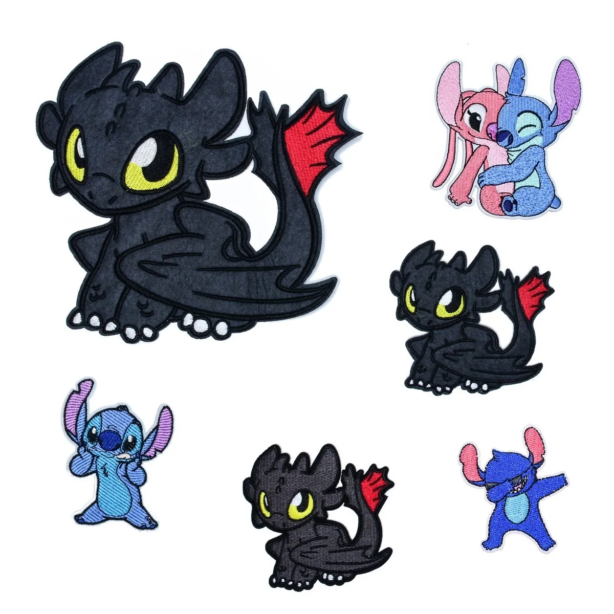 Cartoon Disney Stitch Cute Anime Alien Dog Iron on Patch for Clothing T-shirt Jeans bag Embroidery Patches on Clothes Applique