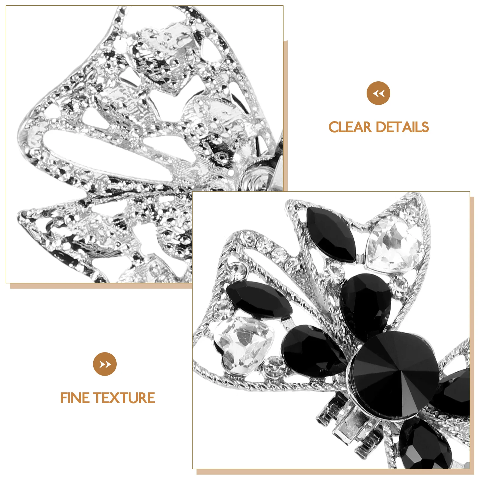 

Detachable Bow Clips Shoe Clip Decorative Rhinestones for Bride Heels Dress Shoes Black M2005 Shoe Embellishments