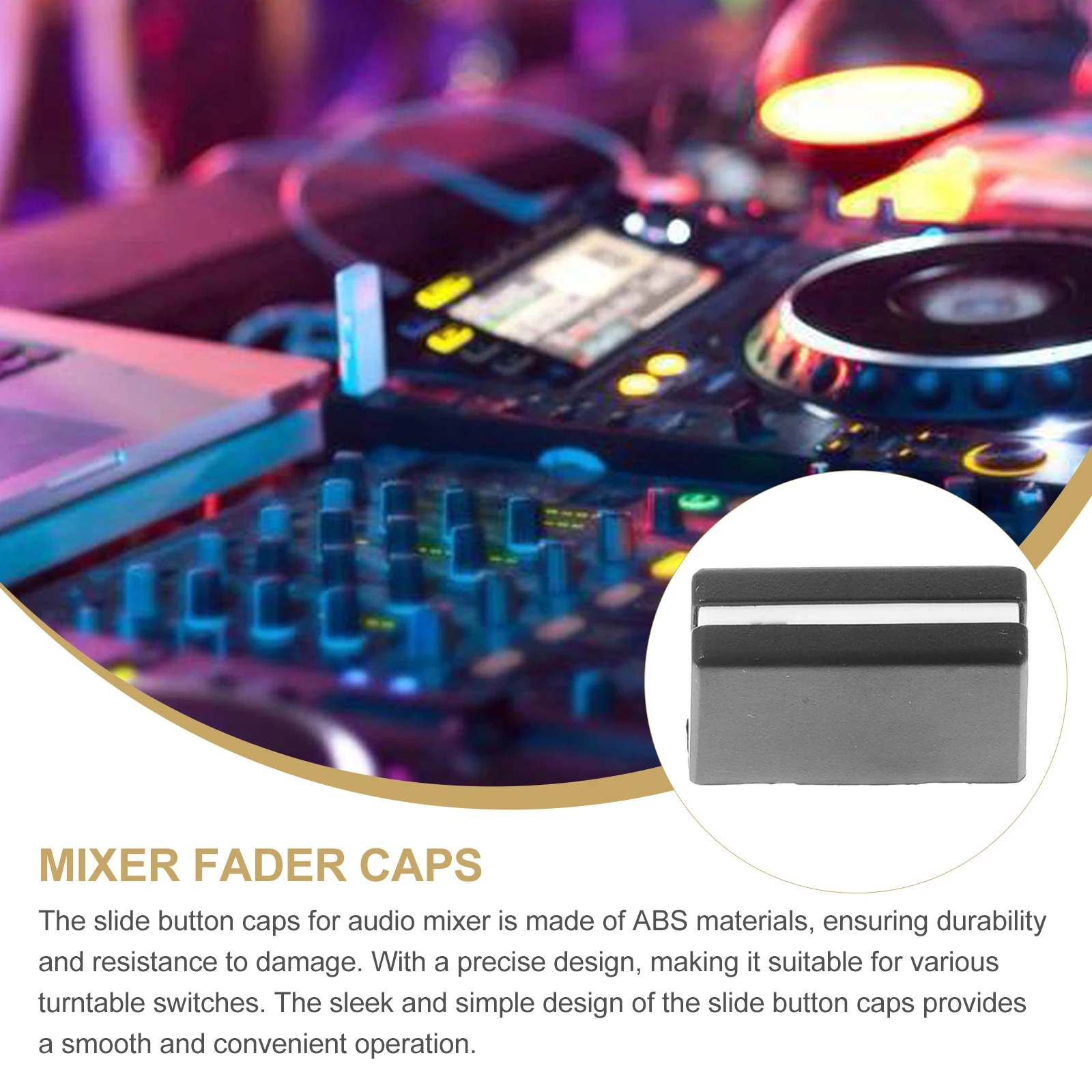 

10pcs Black Knobs Mixer Accessories DJ Equipment Slider Mixer Slider Knobs Black Knob Replacement Caps ABS Material