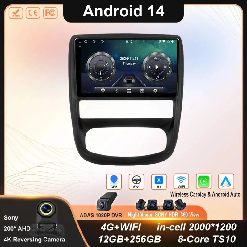 

Android 14 For Renault Duster 1 2010 2011 2012 2013 2014 2015 Auto Radio Stereo Multimedia Player Navigation wifi 4G BT No 2din