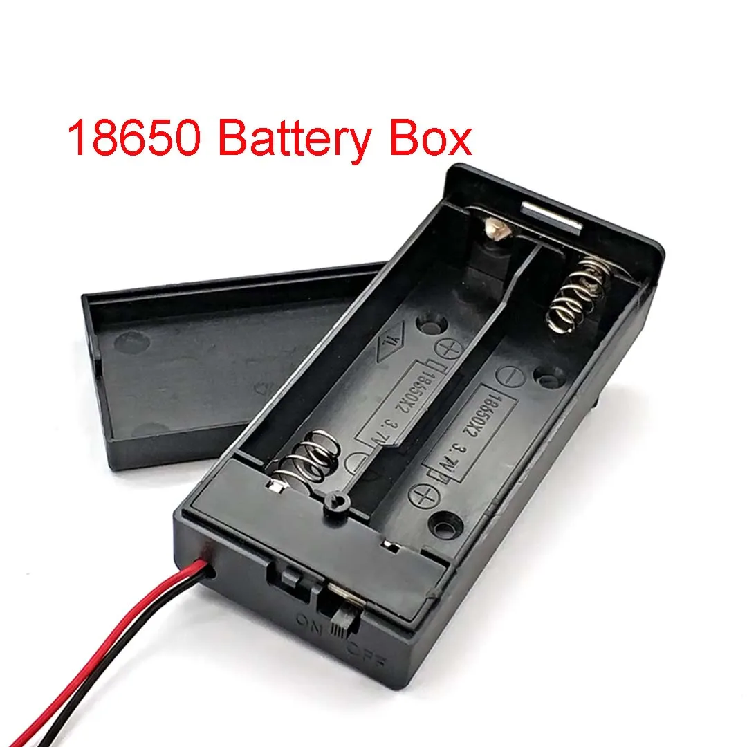 Neues 18650 Batterie-Aufbewahrungsetui 3,7V für 2x18650 Batterien, Halterbox mit 2 Fächern und EIN/AUS-Schalter (Batterie nicht enthalten) – Detail 2
