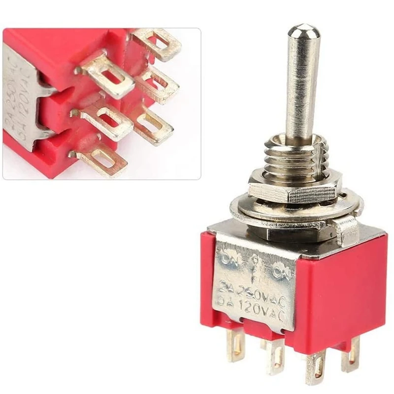 3ポジションdpdt-トグルスイッチ,オン/オフオンスイッチ,6ピン,6mm, 6mm,2a,250vac,5a,120vac,10個
