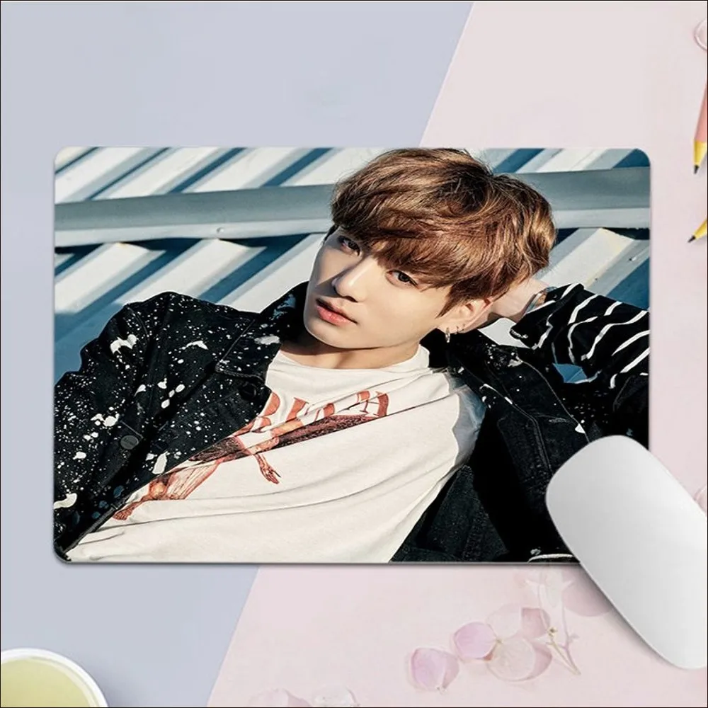 Korean star J-jungkook KPOP Mousepad Small Office Computer Desk Mat Table Keyboard Big Mouse Pad Laptop Cushion Non-slip Deskpad