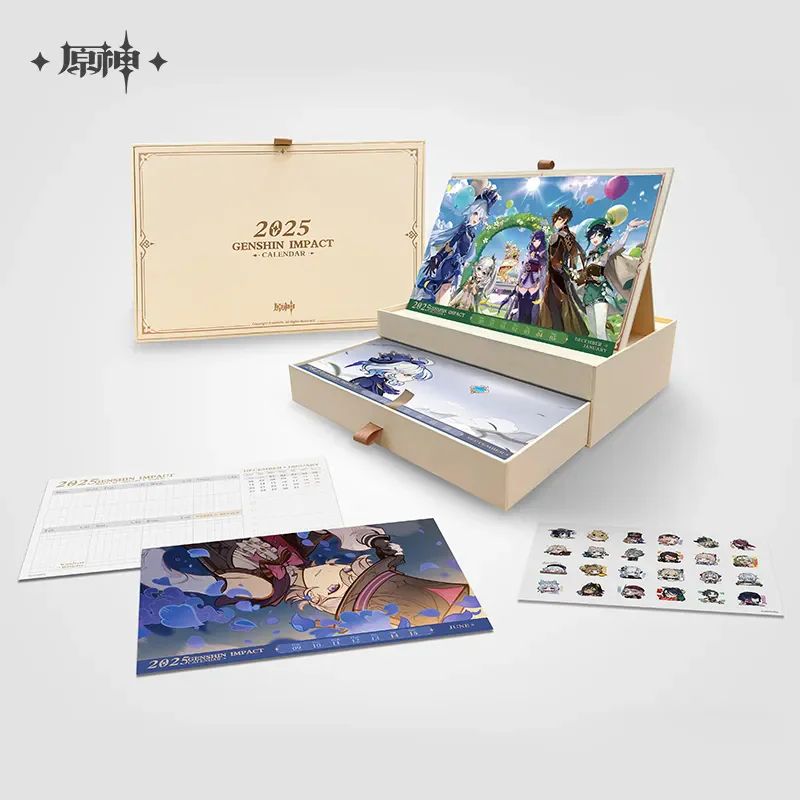 

miHoYo Genshin Impact Official Anime Game Peripherals 2025 Memo Desktop Secondary Desktop Calendar Calendar Weekly Calendar Gift