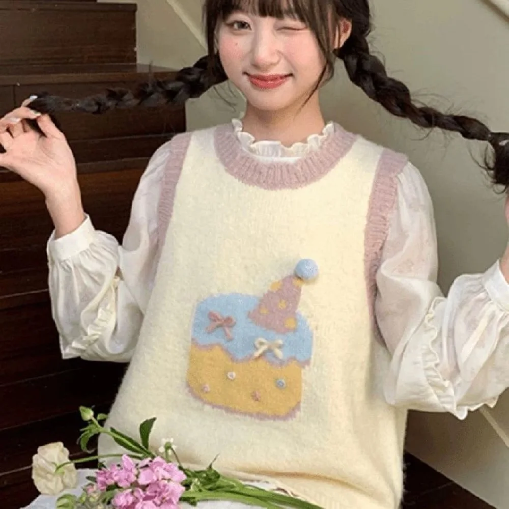 

Korea Retro Jacquard Sweater And Lazy Women'S 2025 Autumn Winter New Lazy Style Soft Glutinous Loose Loose Slim Versatile Top