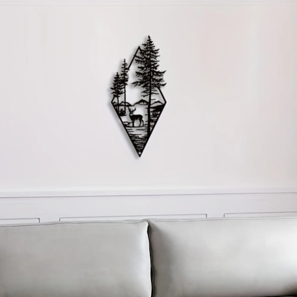 

1 шт. пейзаж настенное искусство, олень & сцена металлические настенные художественные украшения домашний декор, металлическое настенное искусство, домашний декор Современные художественные украшения поделки