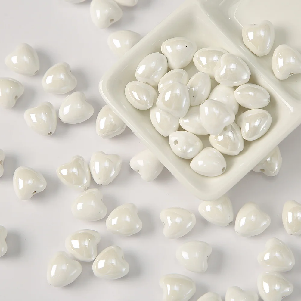 10PCS Dopamine Ceramic Beads For Jewelry Making Bright Love Beads Necklace Bracelet Craft DIY Supplies