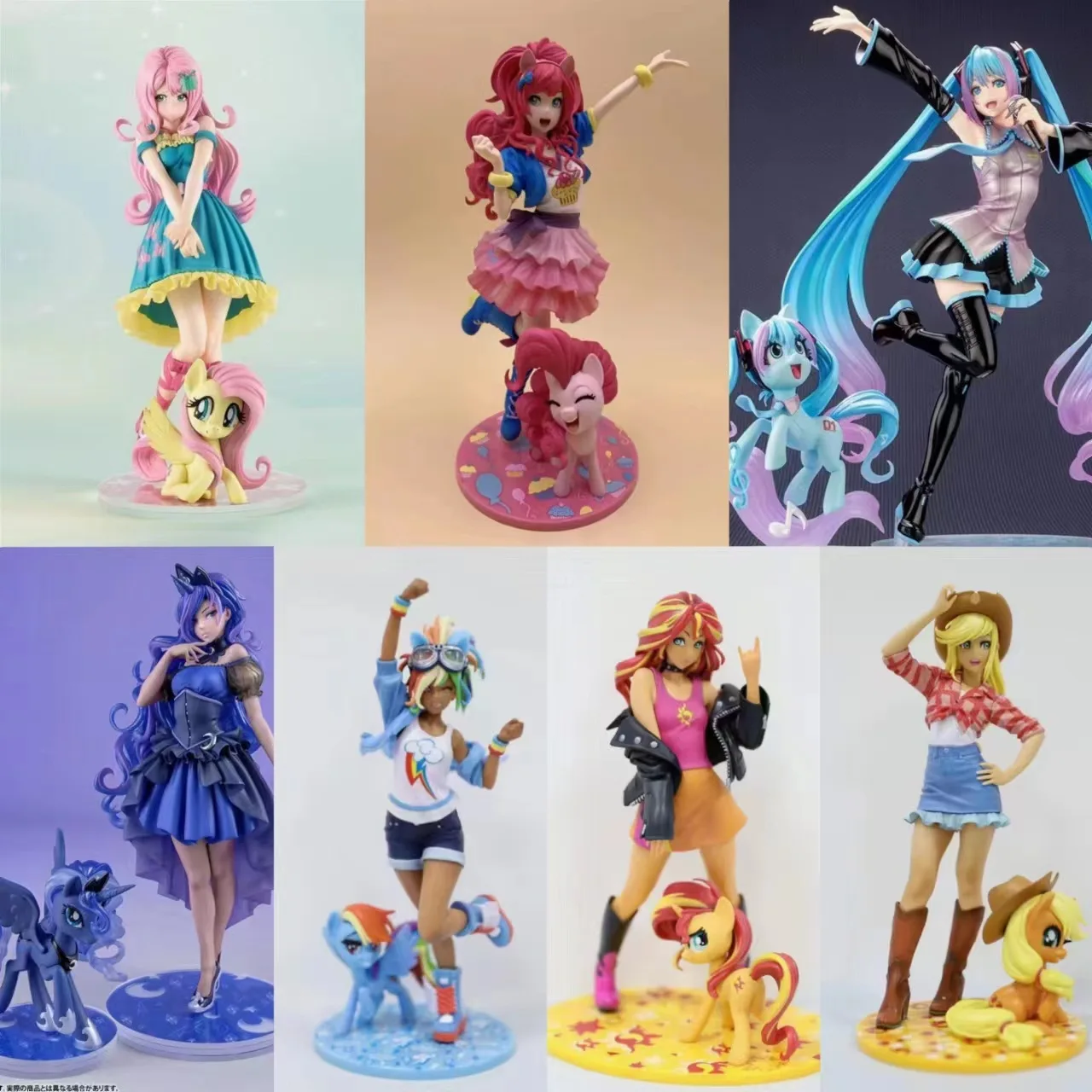 

My Little Pony Bishoujo Rarity Sunset Shimmer Applejack Twilight Sparkle Pinkie Pie Аниме ПВХ Фигурка Коллекция игрушек Кукла