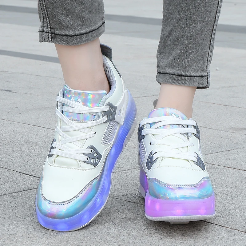 

Kids' Roller Sneakers: 8-Wheel Invisible Wheeled Shoes, 4-Wheel Roller Skates – Boys', Girls' Students' Shoes