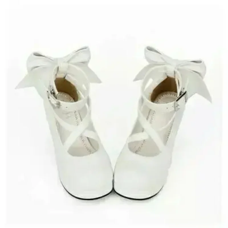 A New Japanese Style Lolita Shoes Anime Cosplay Shoes/Boots Girls Princess Shoes High Heels Women's Shoes w/Bowknot