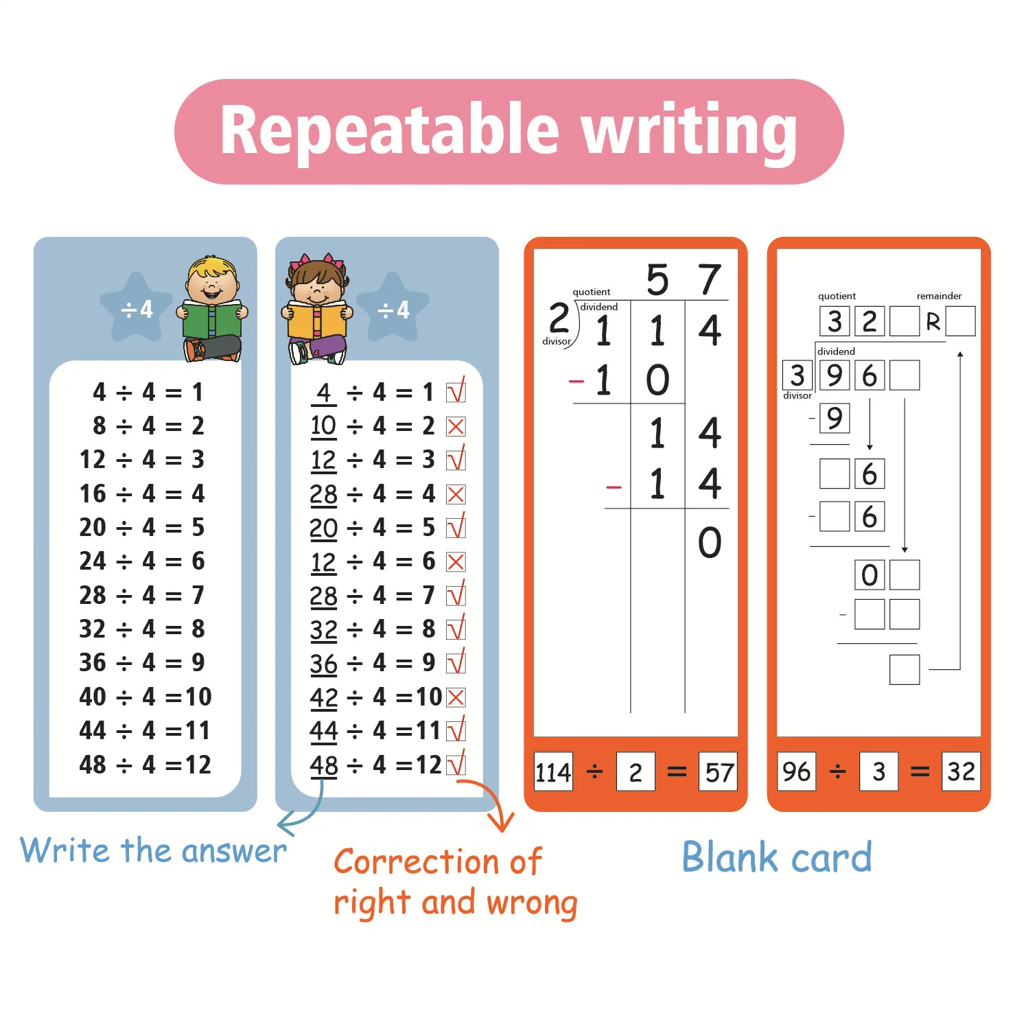 1-12 Maths Table Cards Self Check Math Learning Tool Montessori Mathematical Teaching Aids Add&Subtract or Multiply&Divide Set