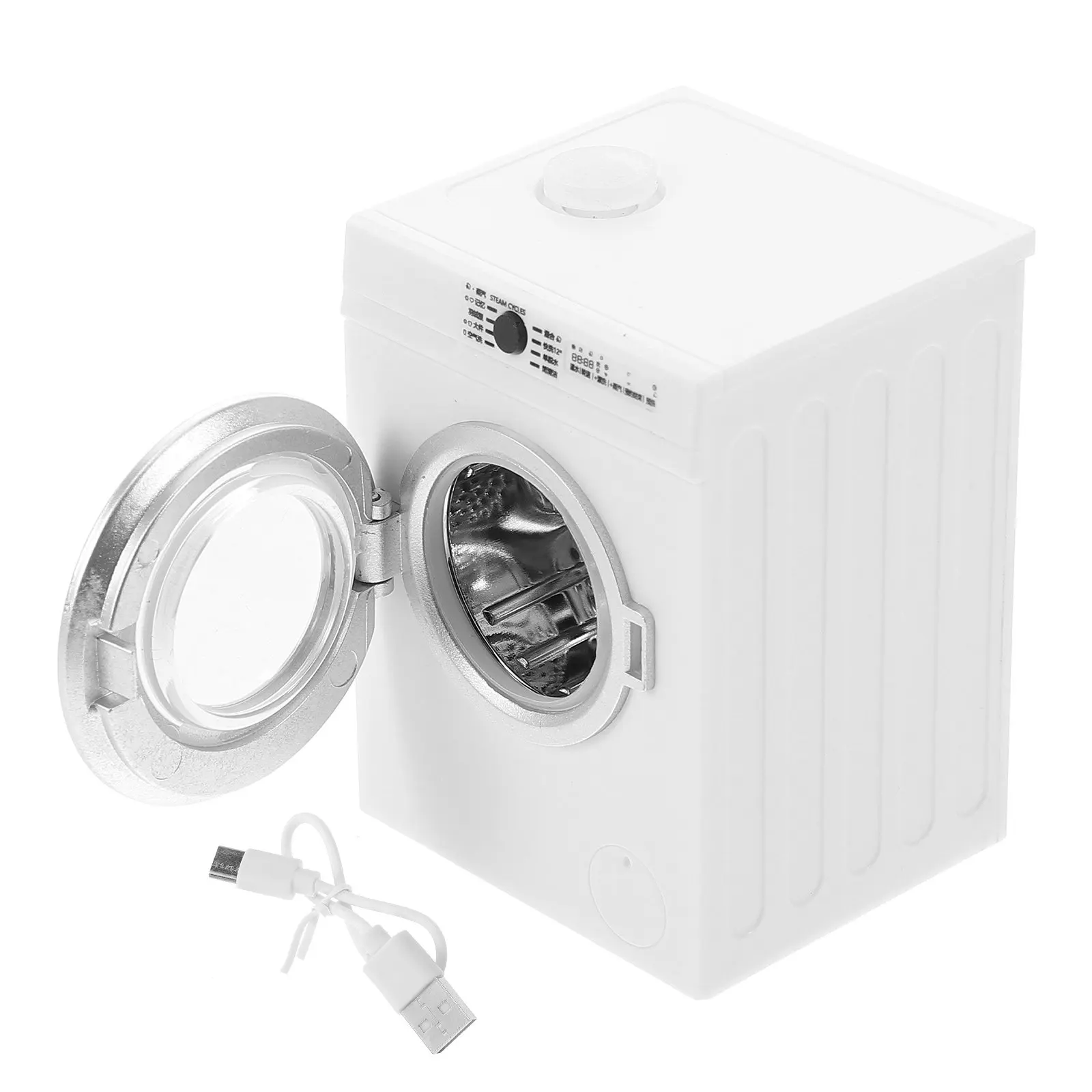 

1 12 Scale Miniature Washing Machine Accurate Rotatable Door Rechargeable Portable Home Layout Prop Mini Washer Machine