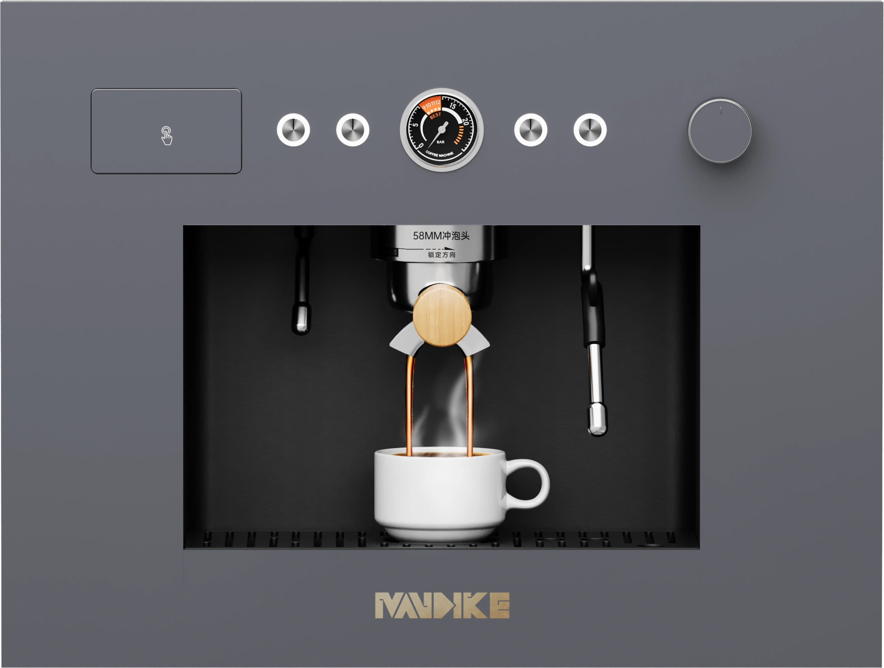 Mandike M100 Electric Home Espresso Coffee Maker Semi-Automatic with Full Embedded Brew & Hot Water System for  Use