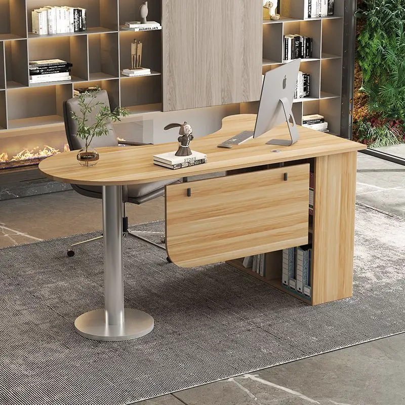 High-end office computer desk, curved manager single L-shaped