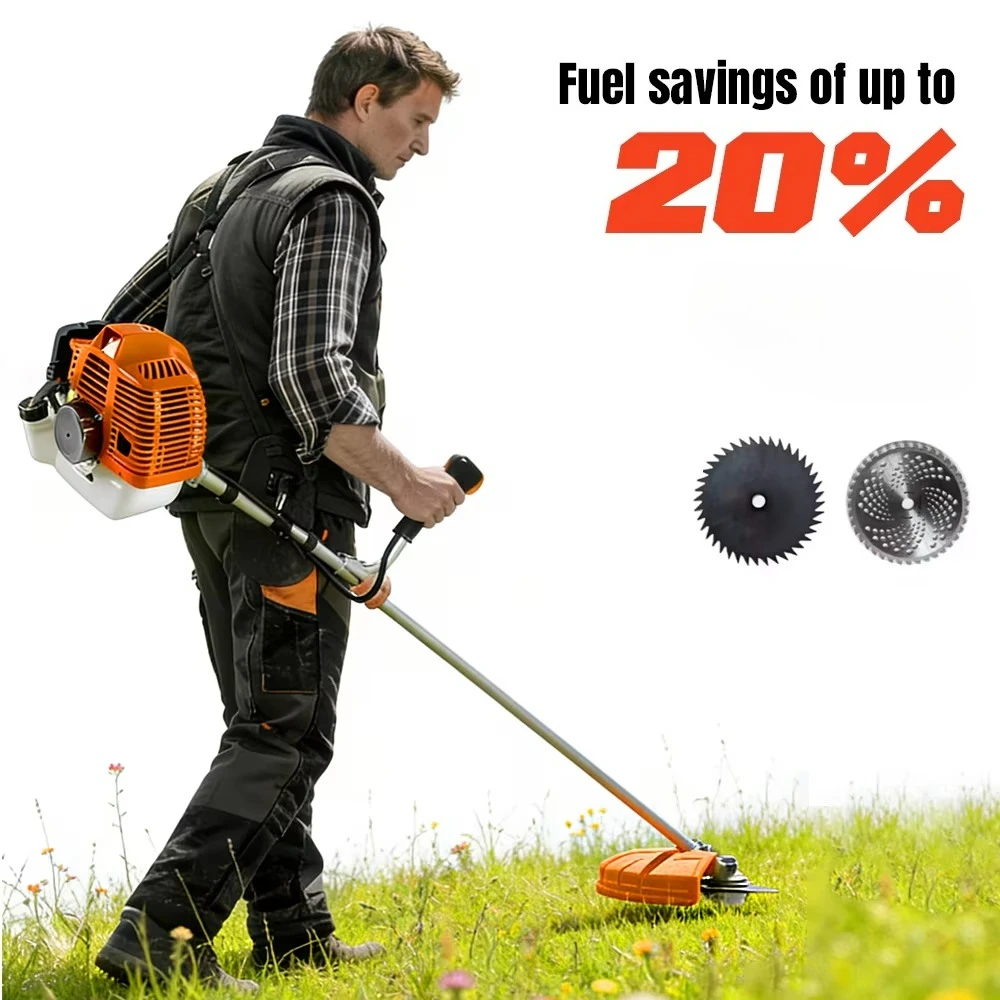 7500RPM Weed Wacker String Trimmer with Backpack Strap for Garden Yard Farm Clearing 52cc Powerful Gas Brush Cutter 2-Stroke