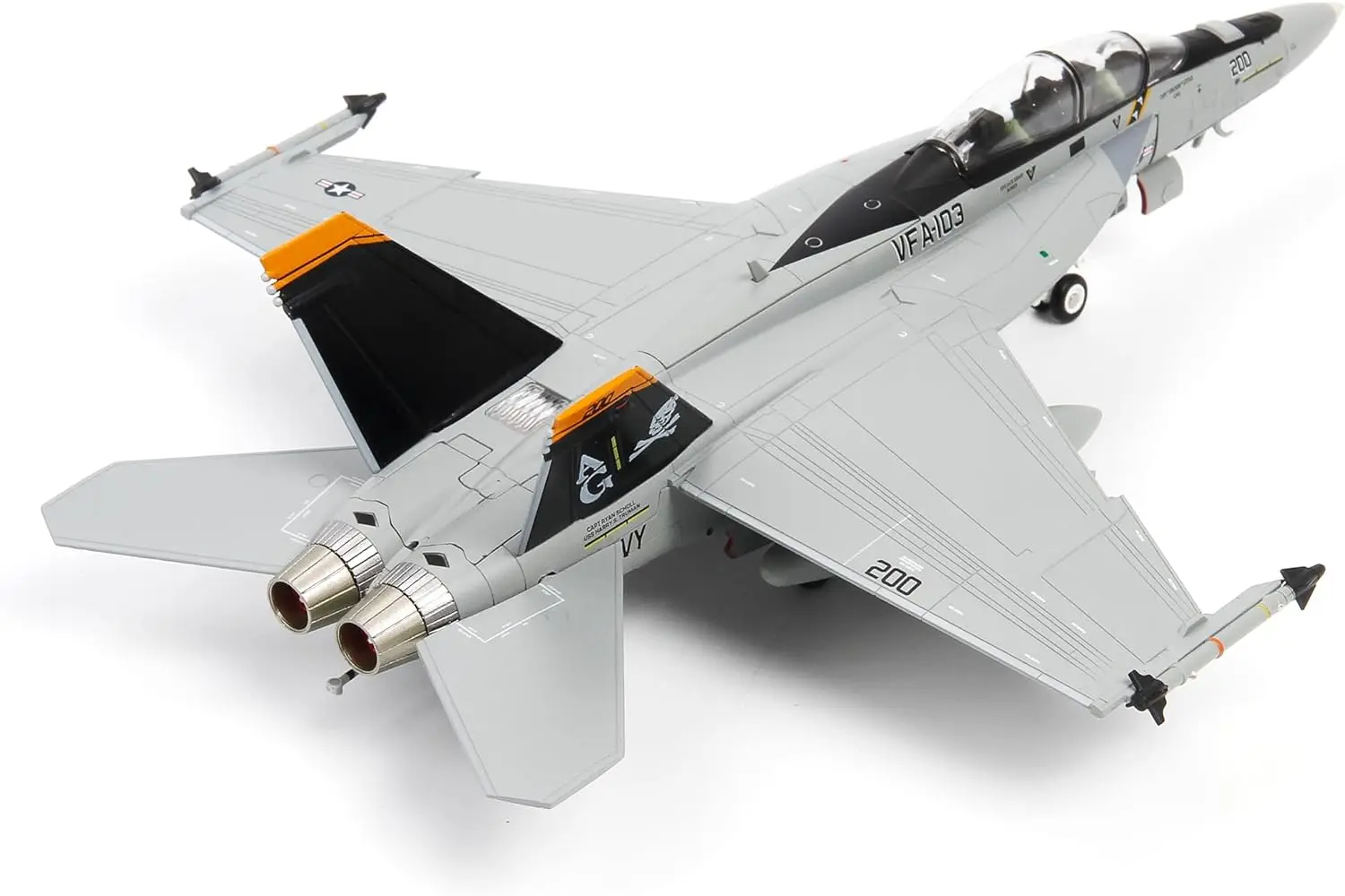 F/A-18F Super Hornet 1/72 Metal Airplane Model Kits with Display Base VFA-103 Jolly Rogers Diecast Alloy Fighter Replica