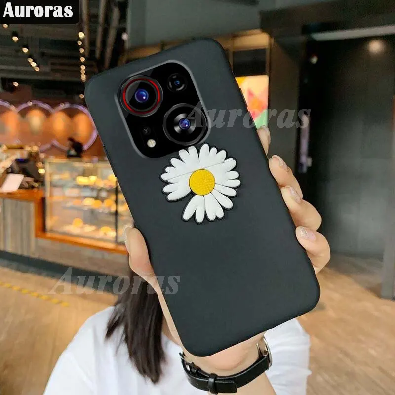 Auroras For Tecno Phantom X2 Pro Solid Color Case Thin Back Matte With Chrysanthemum Ring Cover For Tecno Phantom X2 Case