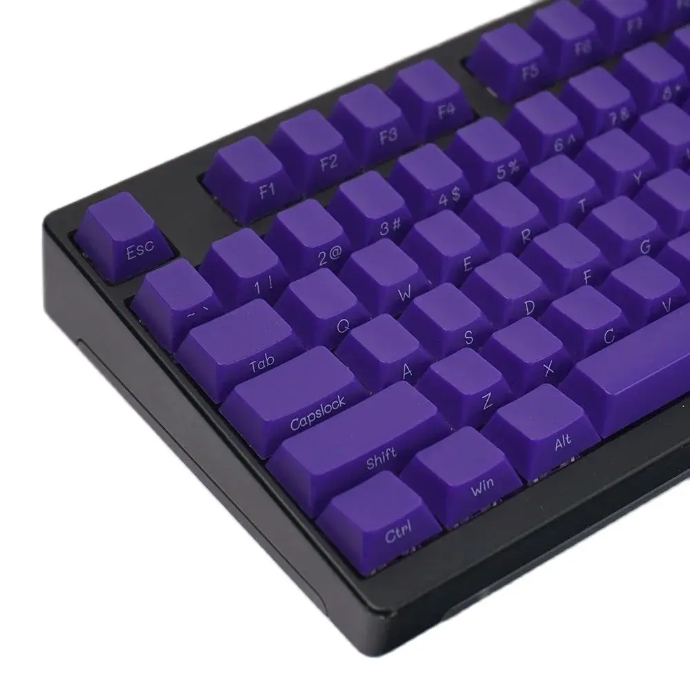 Npkc oem branco retroiluminado keycaps roxo cereja retroiluminado keycap 130 teclas para teclado mecânico mx tampas de chave de impressão lateral