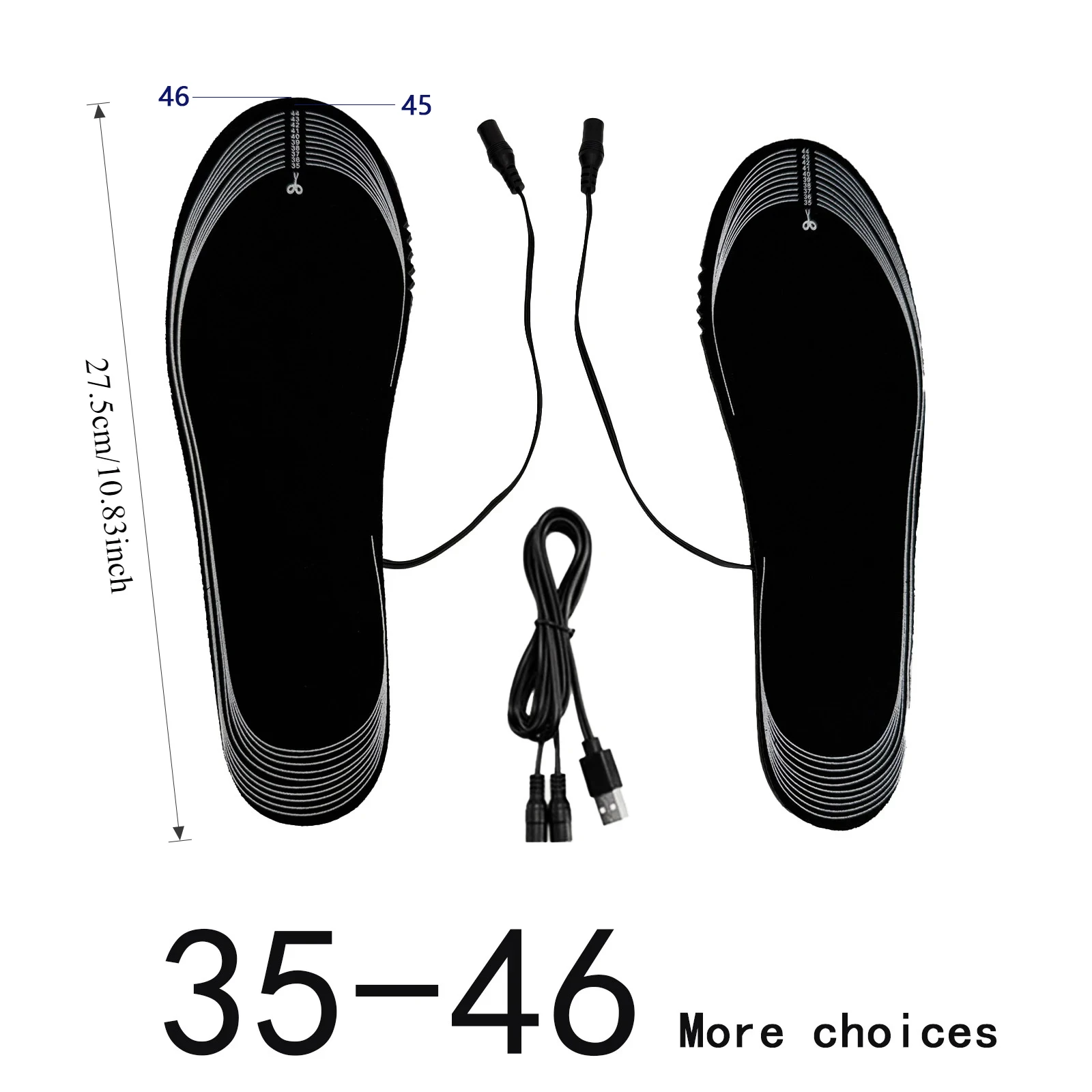 USB Heated Shoe Insoles Feet Warm Sock Pad Mat Electrically Heating Insoles Washable Warm Thermal Insoles Unisex WJ014 Insoles image 6