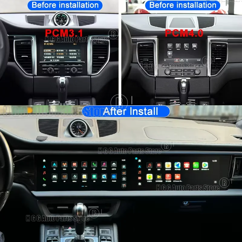 12.3+12.3inch Dual Screen Android Auto For Porsche Macan 2011-2017 Carplay Stereo Radio Multimedia Player GPS DSP Navigation