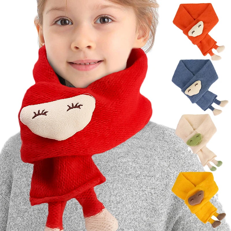 Korean Cute Cartoon Clouds Scarf Children\'s Scarf Winter Baby Neck Guards Scarves Boys Girls Knit Thick Warm Collar Shawl