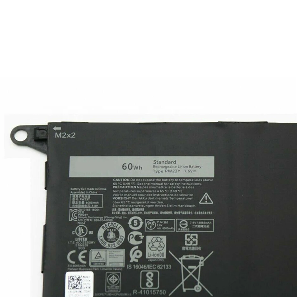 Imagem -04 - Brandnew Genuíno Original Pw23y 7.6v 60wh Bateria do Portátil para Dell Xps 13 9360 13-9360-d1605t D1505g Rnp72 Tp1gt