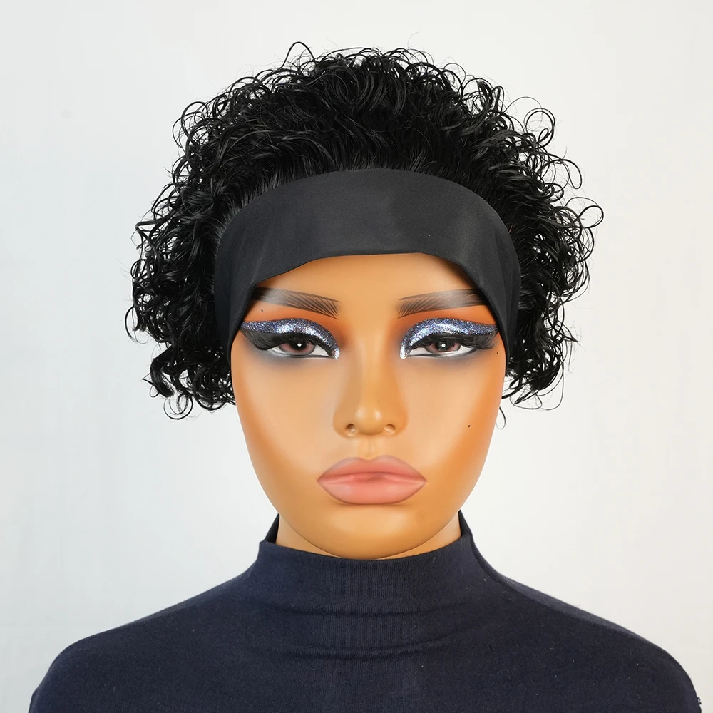 

Натуральный парик из 100% человеческих волос, модель «Пикси» с шелковистой текстурой, на резинке, машинной работы, для повседневного ношения, для женщин.